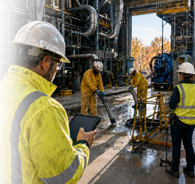 Industrial workforce operating at a project site